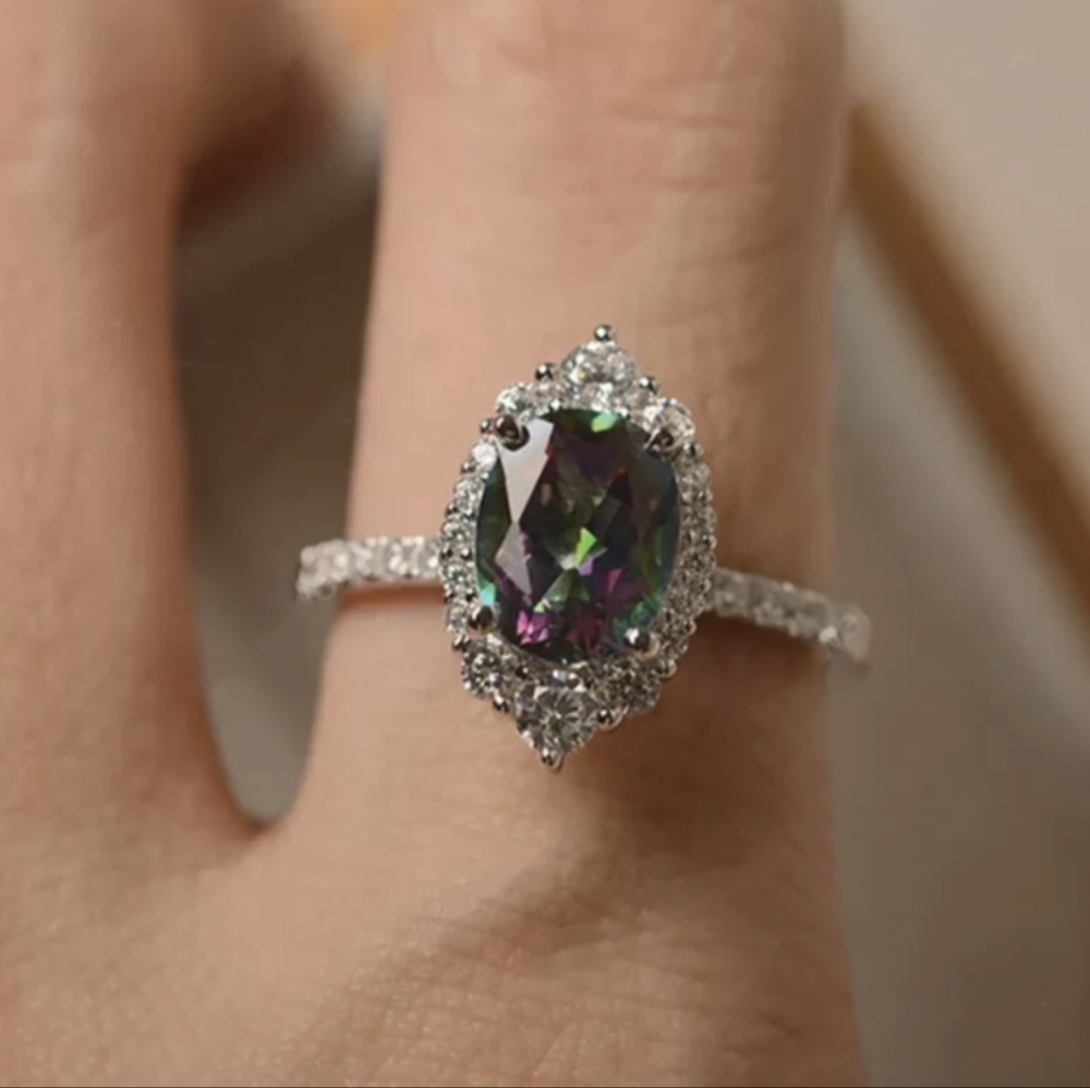 Oval cut Mystic Topaz.  .925 silver filled - Picture 2 of 2